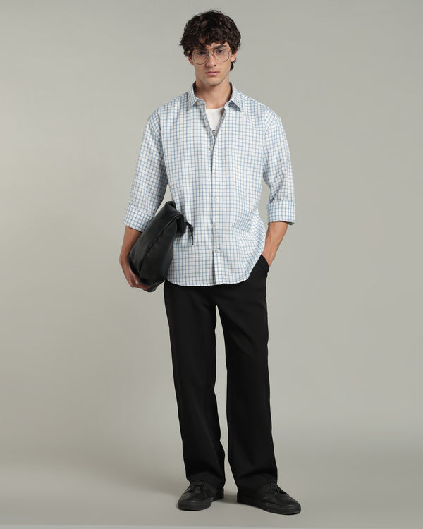 Iced Blue Checkered Shirt