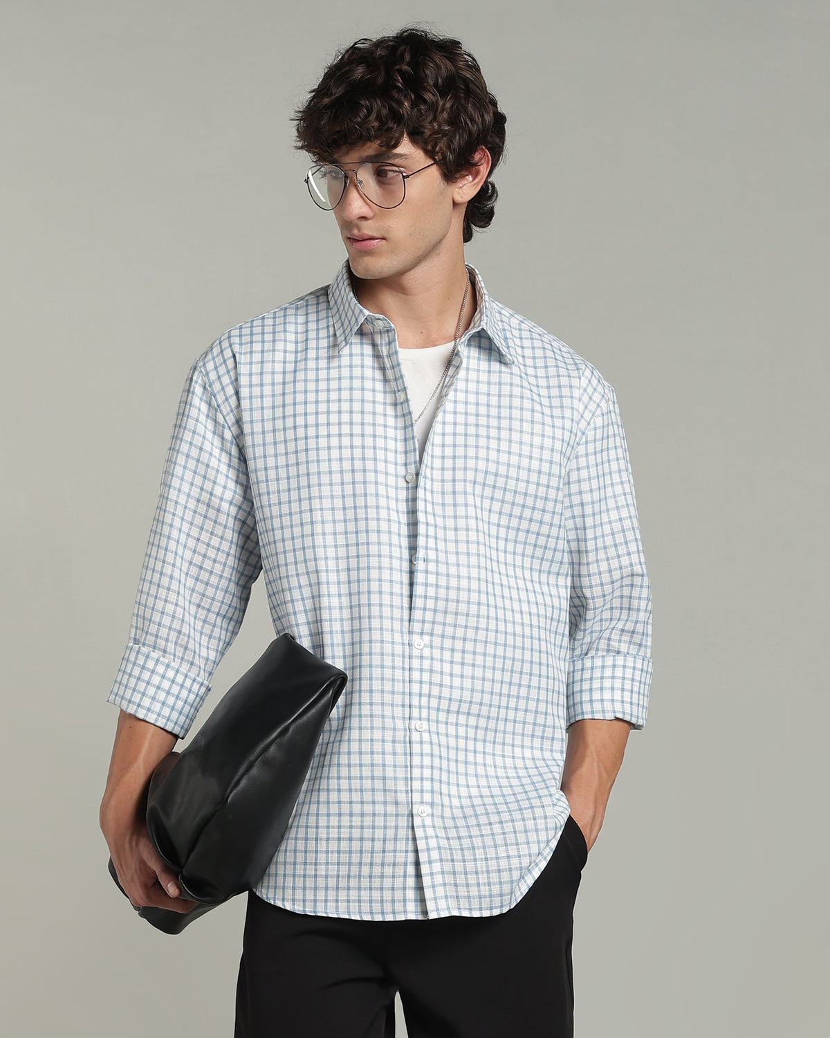 Iced Blue Checkered Shirt