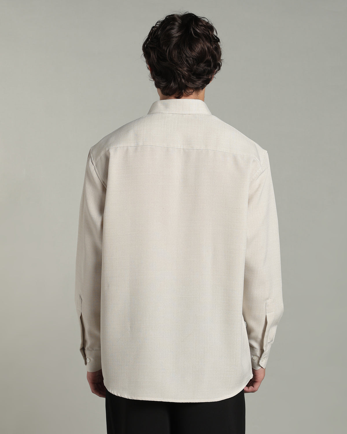 Ecru Beige Textured Shirt