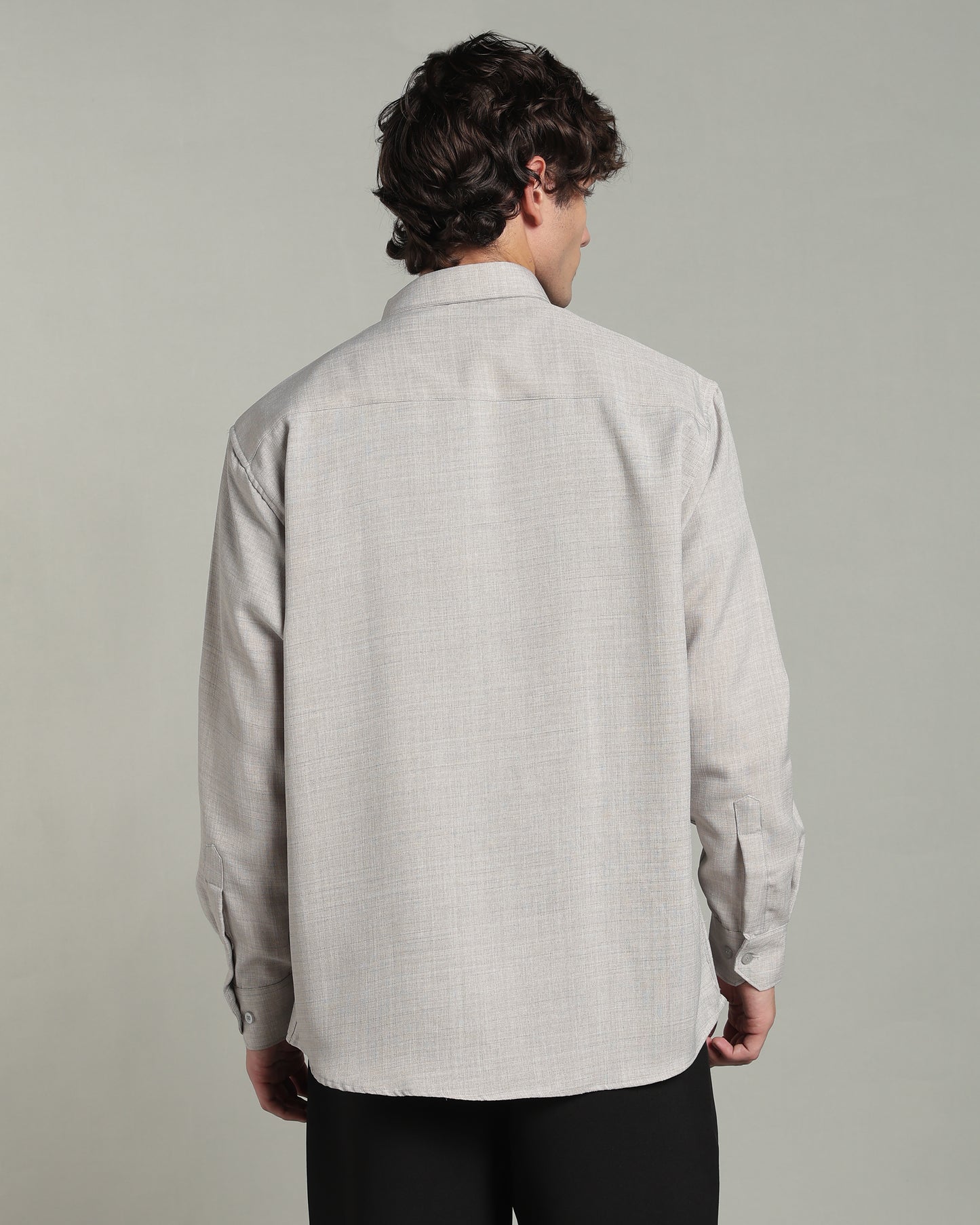 Smoke Grey Textured Shirt