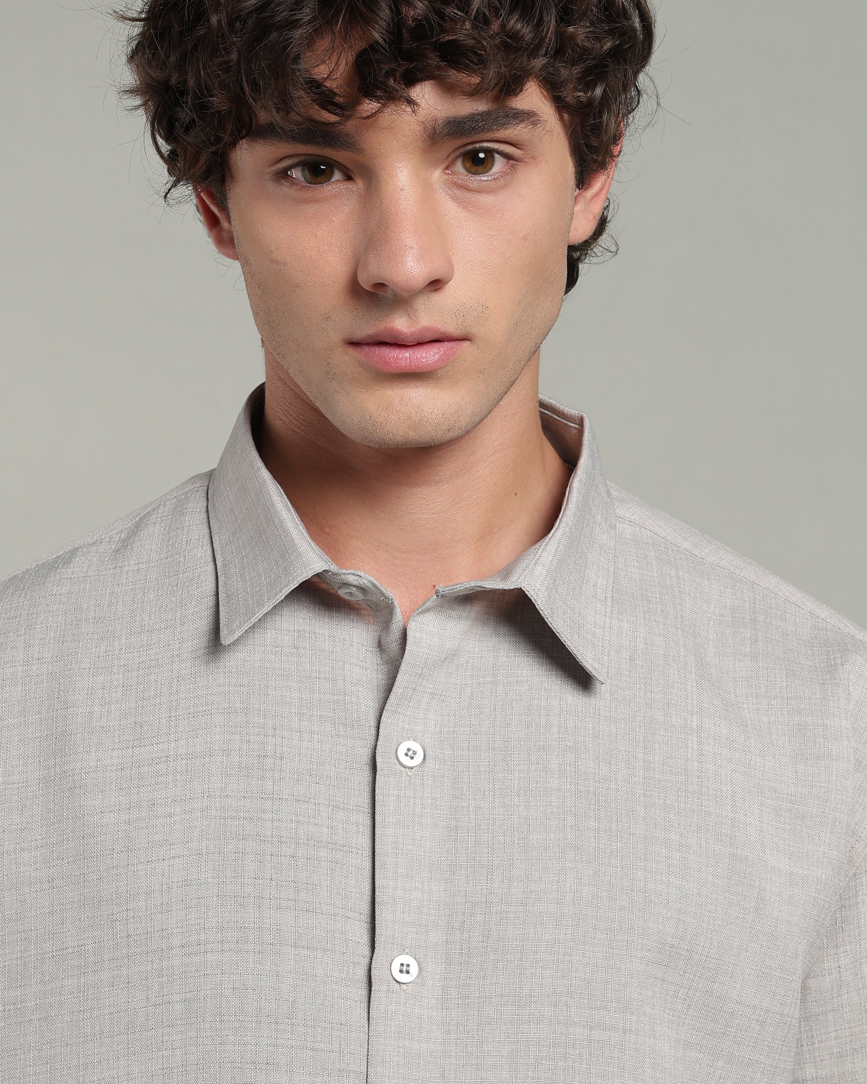 Smoke Grey Textured Shirt