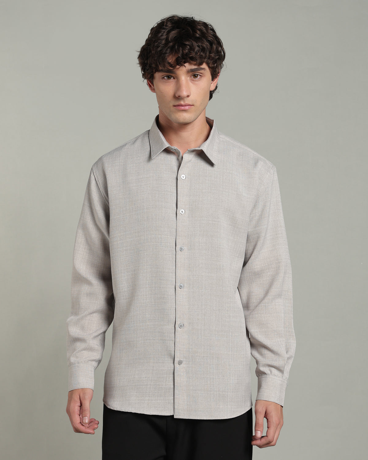 Smoke Grey Textured Shirt