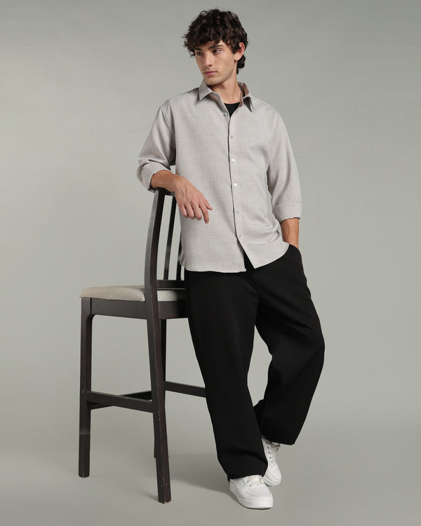 Smoke Grey Textured Shirt