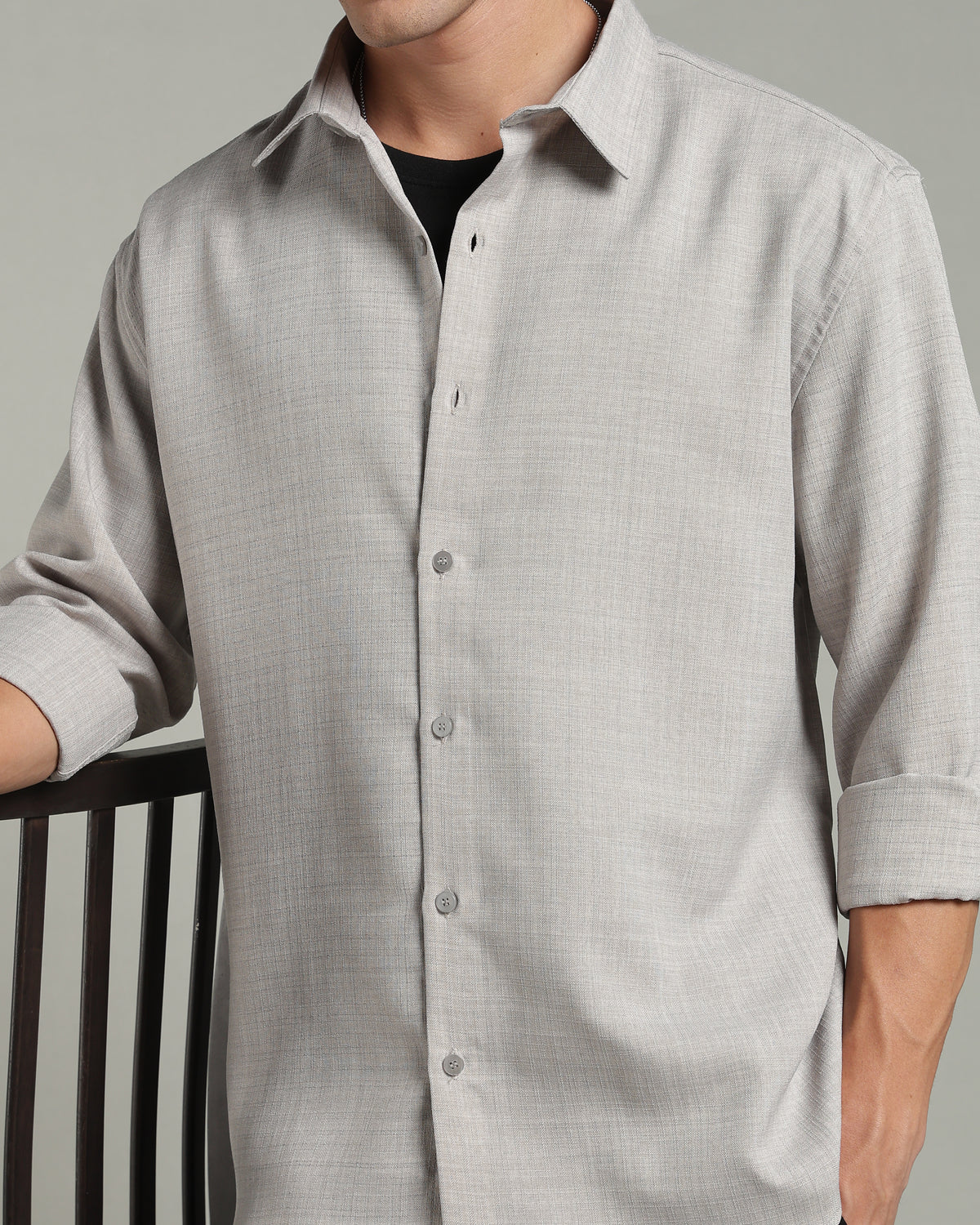 Smoke Grey Textured Shirt