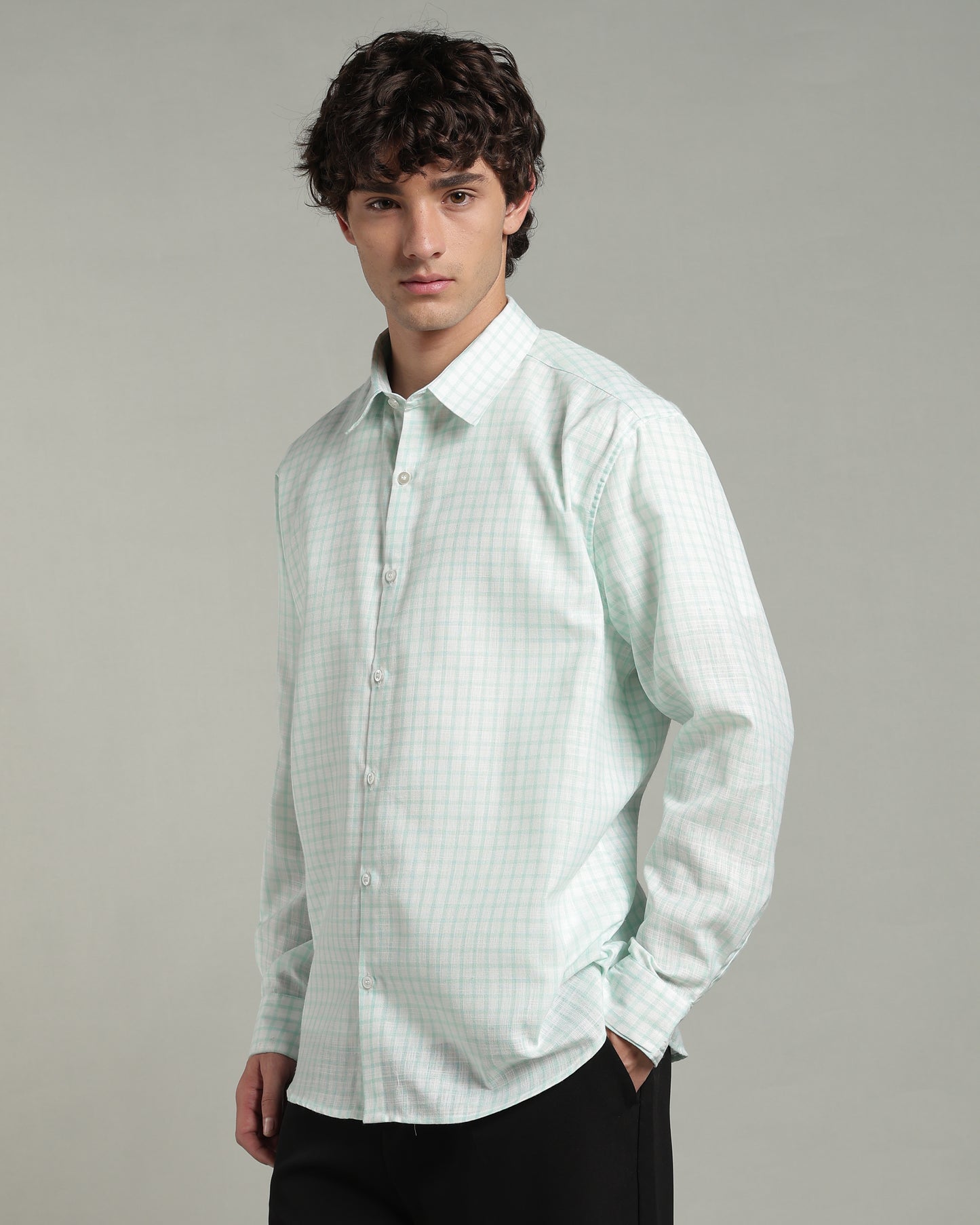 Mint Green Checkered Shirt