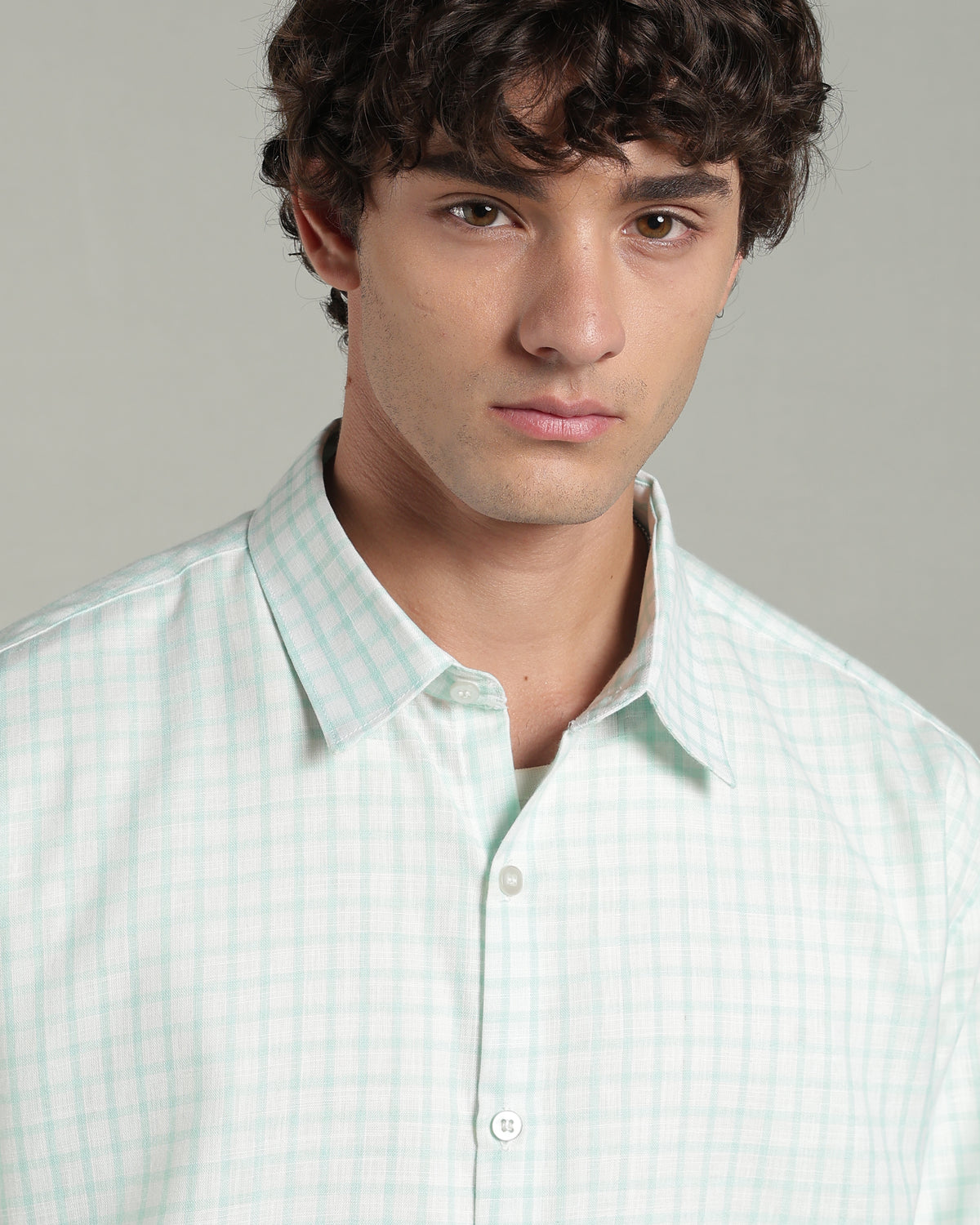 Mint Green Checkered Shirt