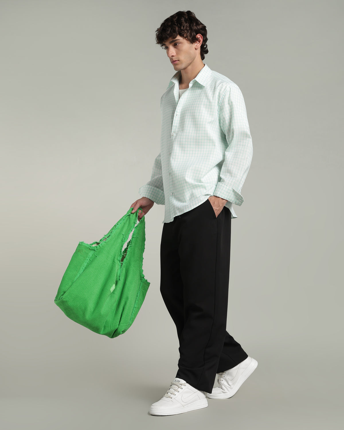 Mint Green Checkered Shirt