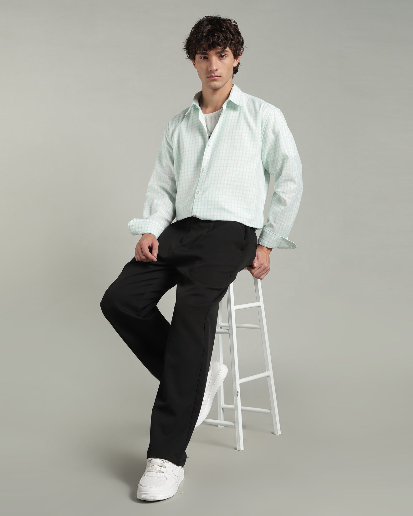 Mint Green Checkered Shirt