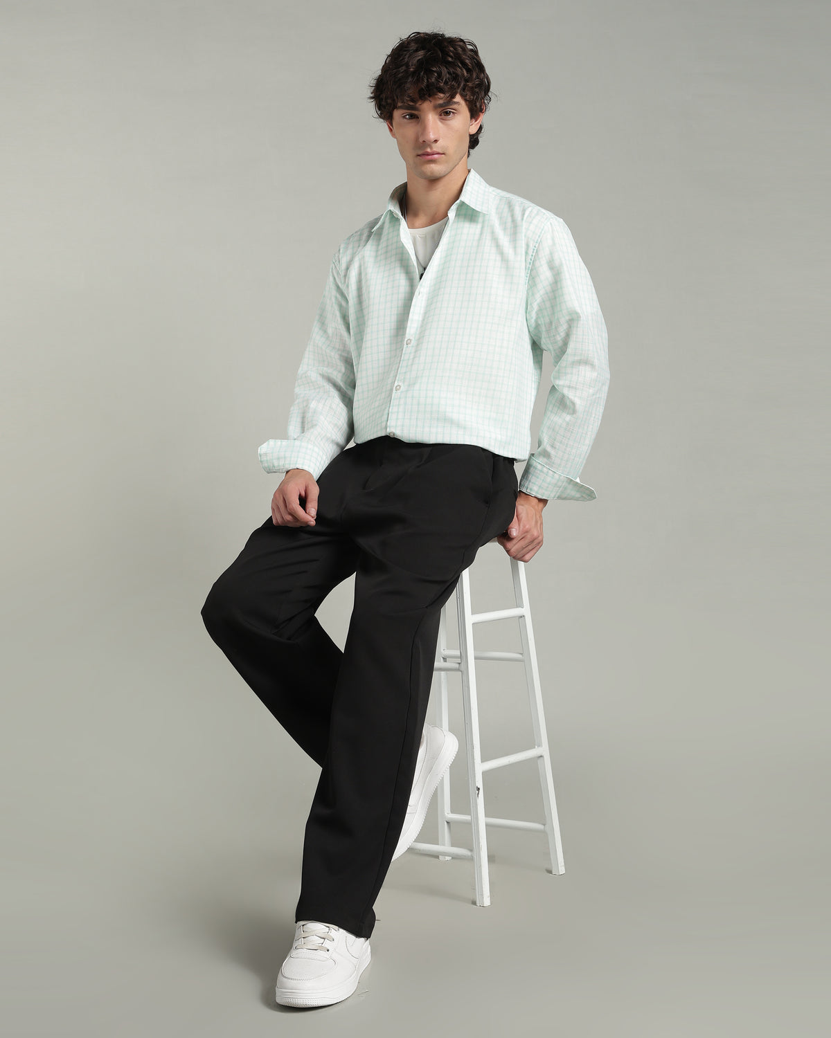 Mint Green Checkered Shirt