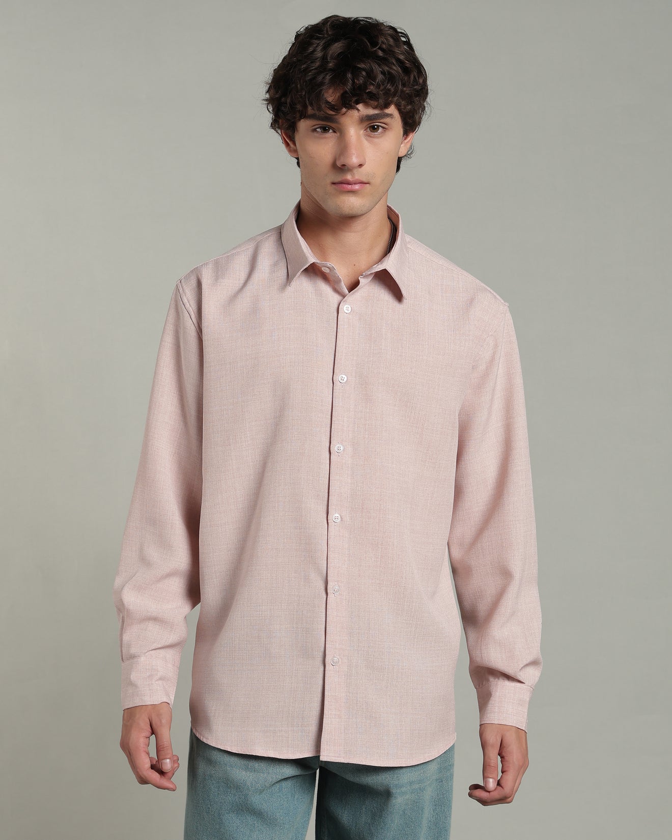 Petal Pink Textured Shirt