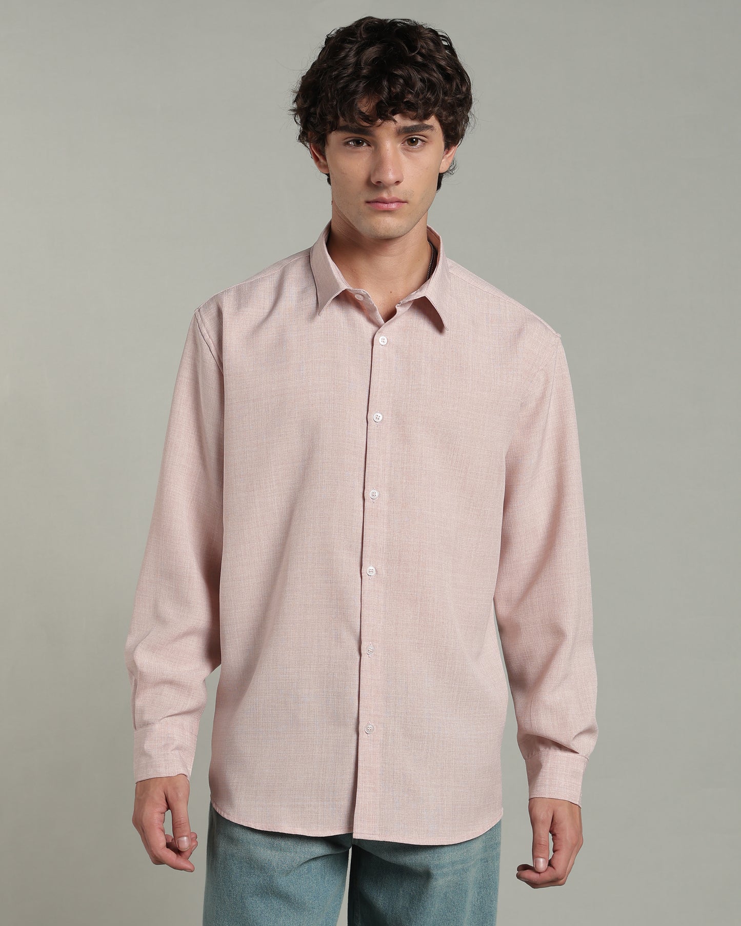 Petal Pink Textured Shirt