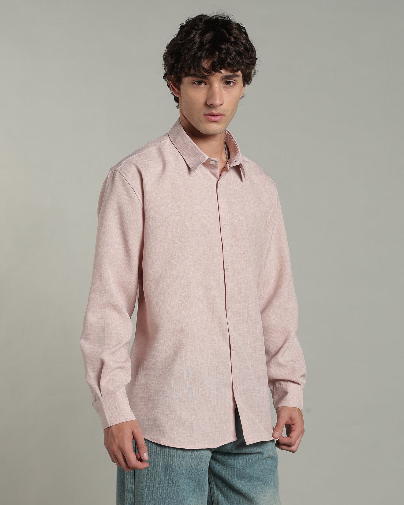 Petal Pink Textured Shirt