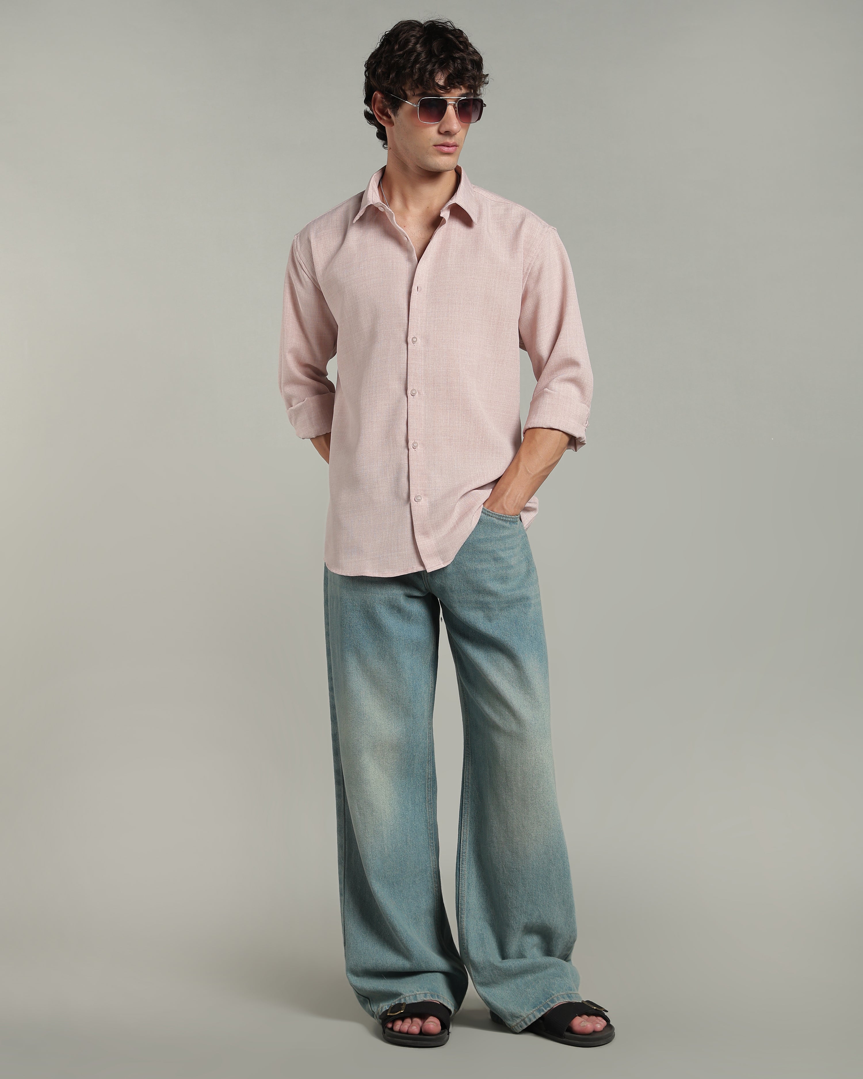 Petal Pink Textured Shirt