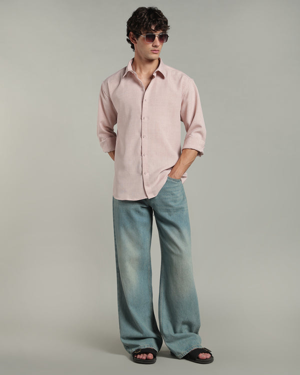 Petal Pink Textured Shirt