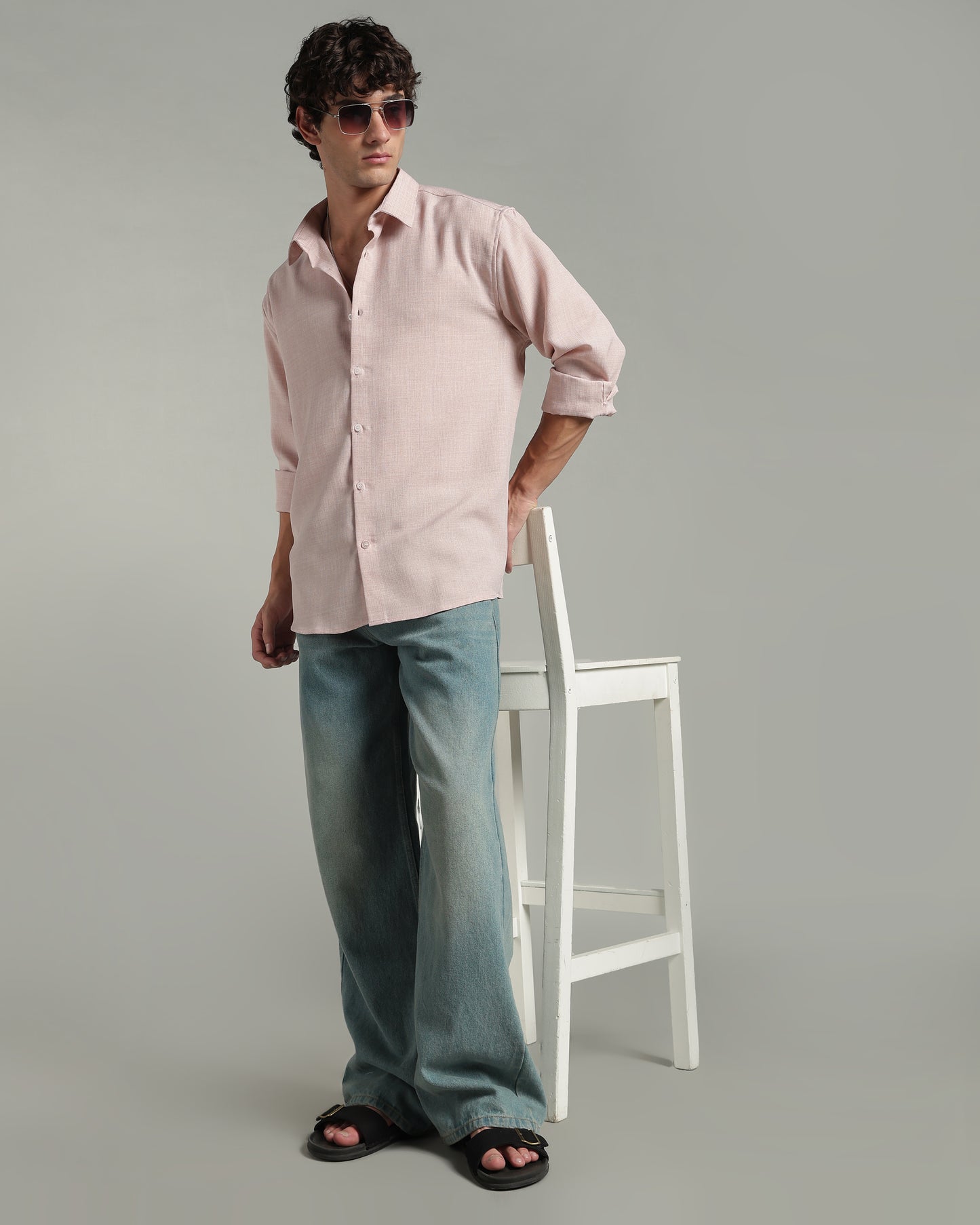 Petal Pink Textured Shirt