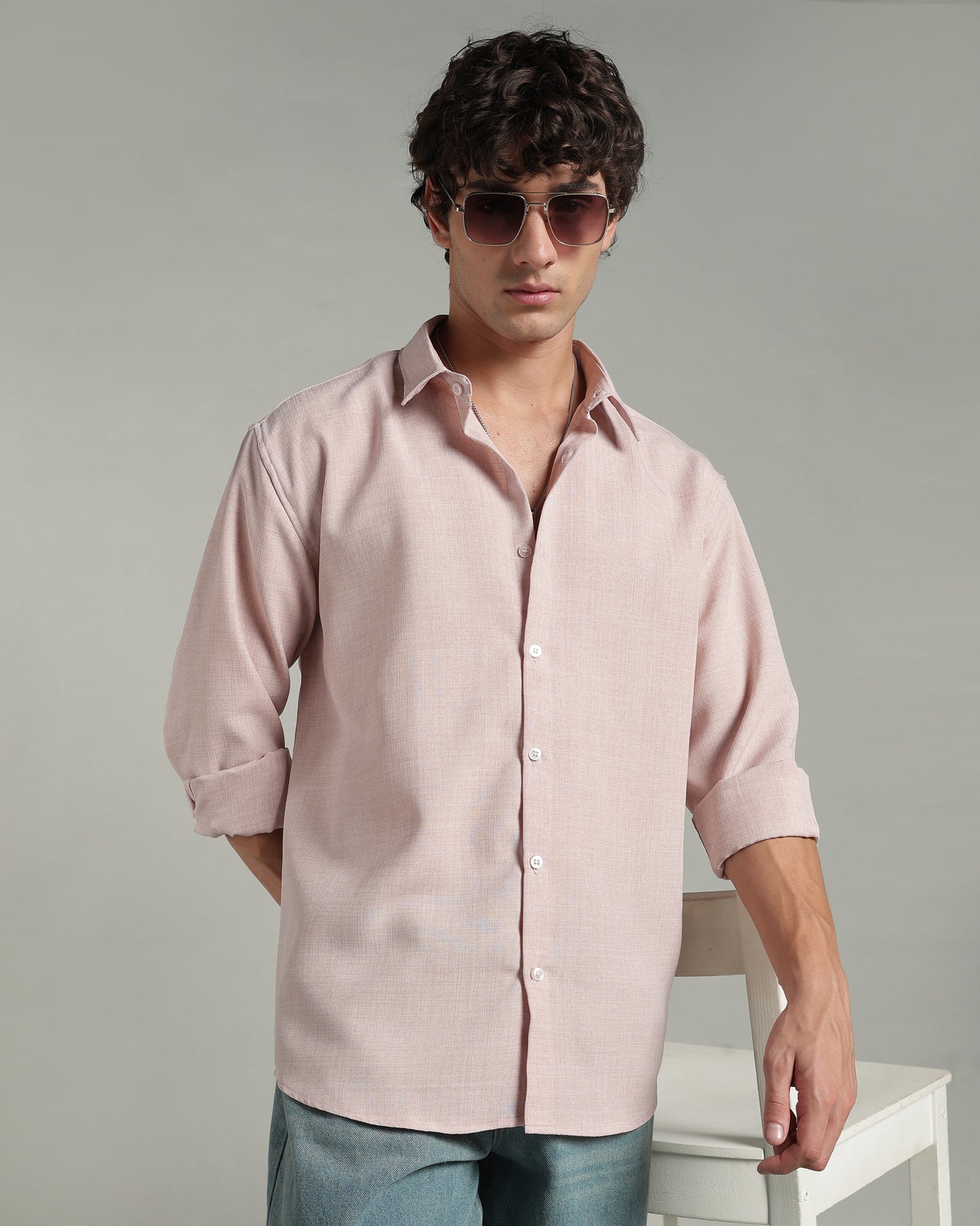 Petal Pink Textured Shirt