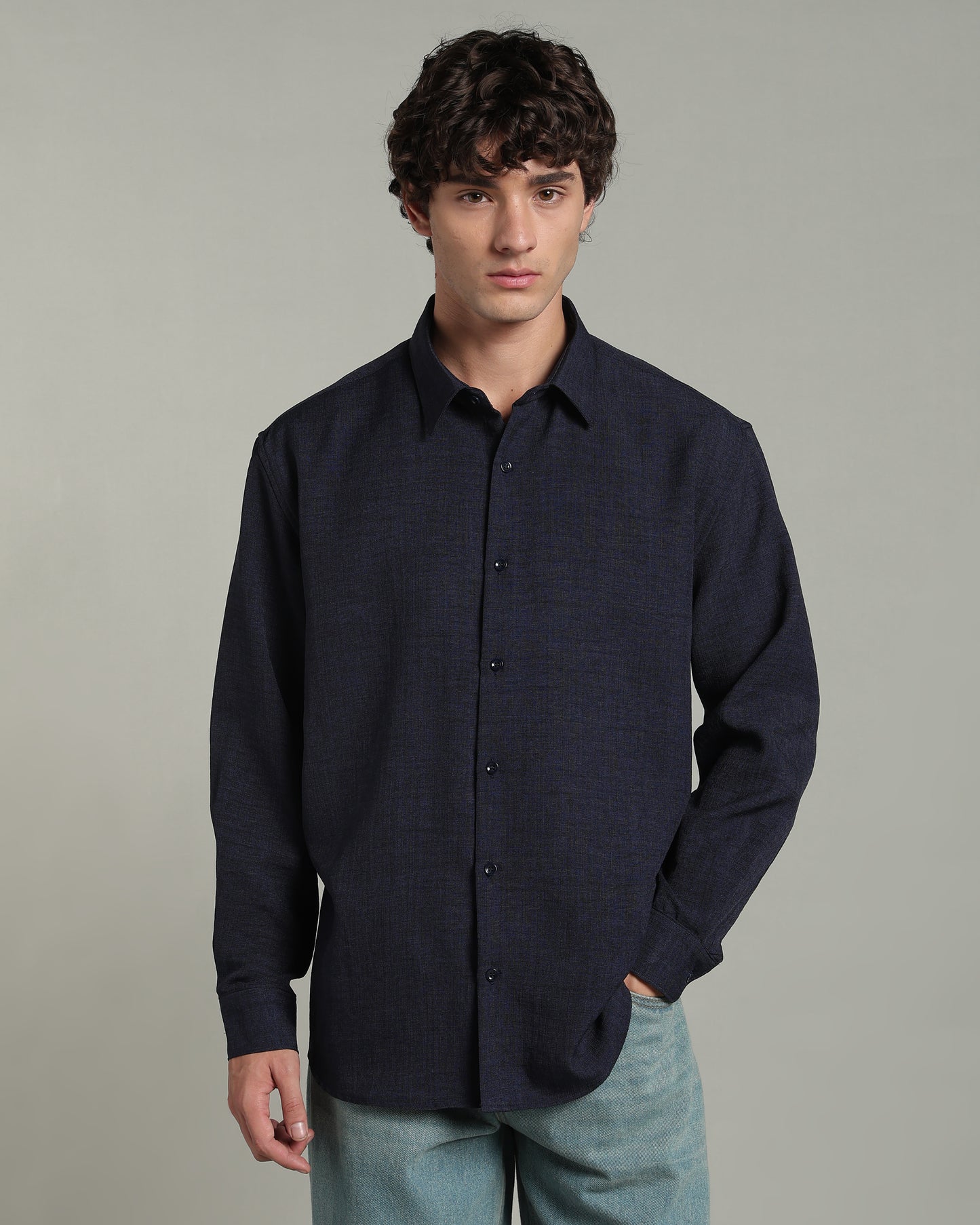 Ink Navy Textured Shirt