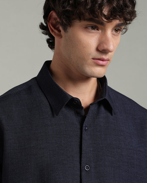 Ink Navy Textured Shirt