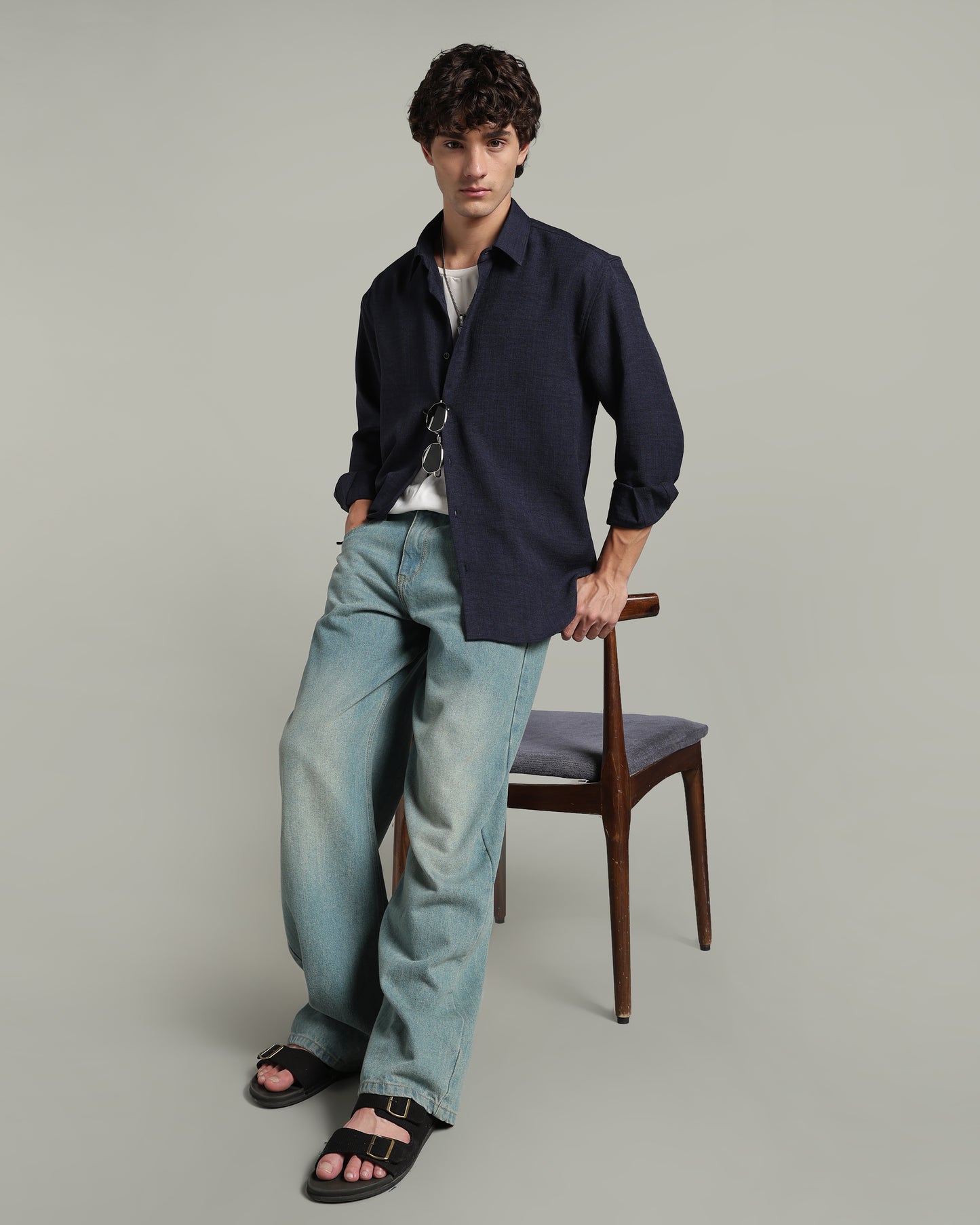 Ink Navy Textured Shirt
