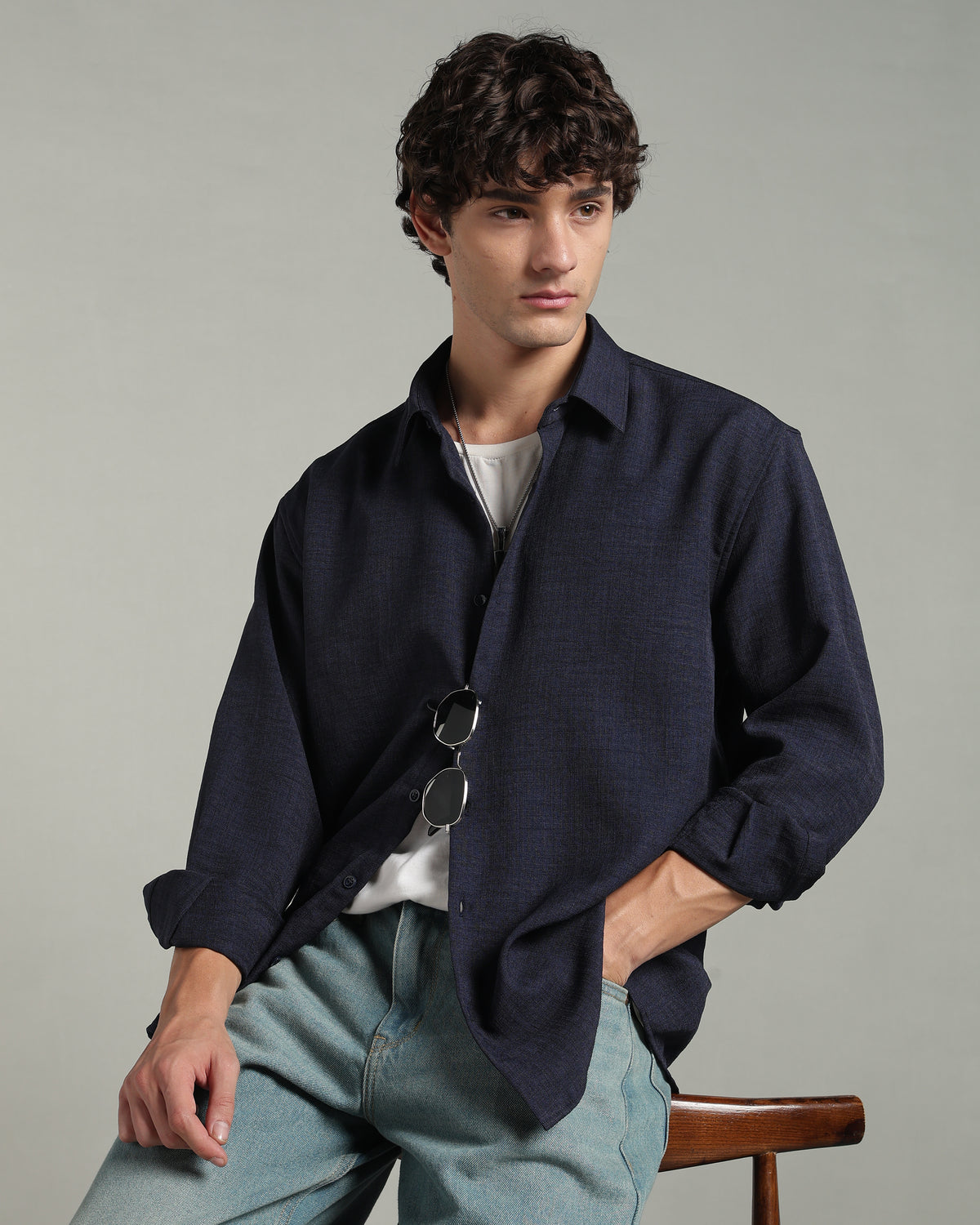 Ink Navy Textured Shirt
