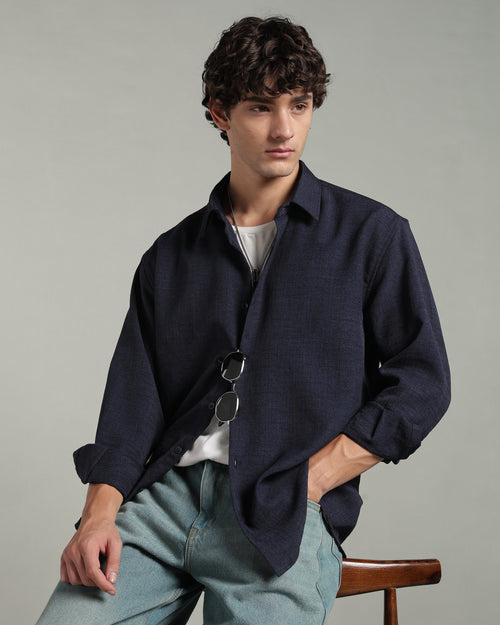 Ink Navy Textured Shirt
