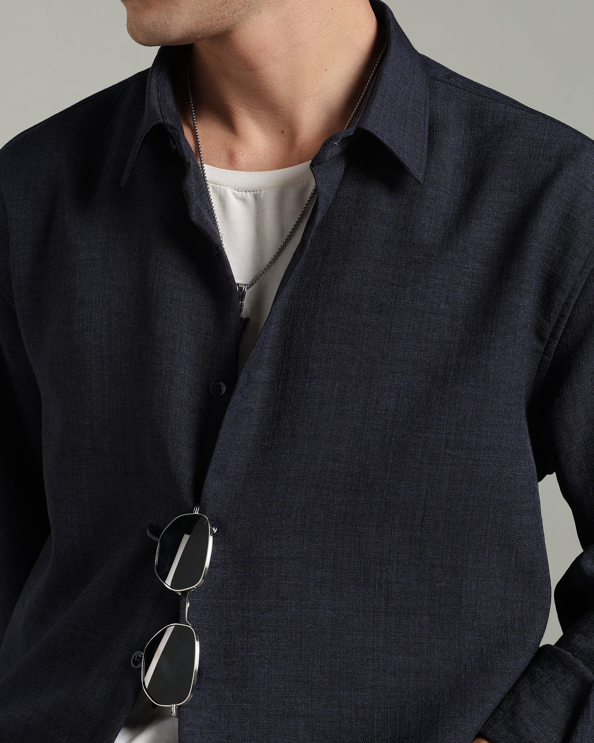 Ink Navy Textured Shirt