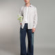 Bone Grey Linen Striped Shirt