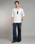 Ash White Linen Striped Shirt